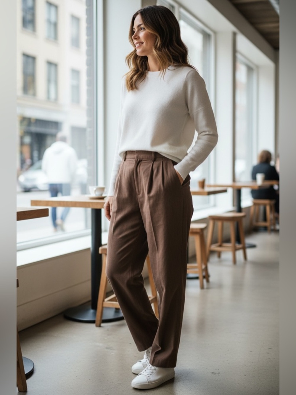 Ralph Lauren Brown‎ Chino Trousers silk and linen